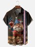 Moisture-wicking American Flag Football Gnome Chest Pocket Casual Shirt