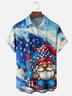 Moisture-wicking American Flag Wave Gnome Chest Pocket Casual Shirt