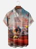 Moisture-wicking American Flag Pig Chest Pocket Casual Shirt