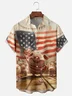 Moisture-wicking American Flag Pig Chest Pocket Casual Shirt
