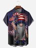 Tall Size Moisture-wicking American Flag Gnome Chest Pocket Casual Shirt