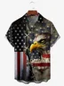 Tall Size Moisture-wicking Memorial Day US Army American Eagle Chest Pocket Casual Shirt