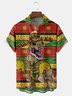 Tall Size Moisture-wicking Cinco de Mayo Dinosaur Taco Chest Pocket Hawaiian Shirt