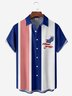 Tall Size Moisture-wicking American Eagle Chest Pocket Bowling Shirt