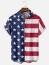 Tall Size Moisture-wicking American Flag Chest Pocket Casual Shirt