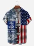Tall Size Moisture-wicking Memorial Day US Navy Chest Pocket Casual Shirt