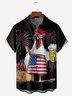 Tall Size Moisture-wicking American Flag Beer Chicken Chest Pocket Hawaiian Shirt