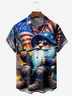 Tall Size Moisture-wicking American Flag Gnome Chest Pocket Hawaiian Shirt