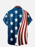 Tall Size Moisture-wicking American Flag Chest Pocket Casual Shirt