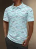 Moisture Wicking Shark Wave Ocean Golf Polo