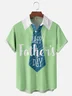 Moisture-wicking Happy Father's Day Multicolor Chest Pocket Casual Shirt