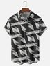 Moisture Wicking Geometric Lines Chest Pocket Hawaiian Shirt