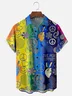 Moisture-wicking Hippie Love and Peace Chest Pocket Casual Shirt