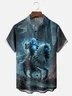 Moisture-wicking Skull Knight Dark Chest Pocket Casual Shirt