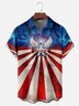 Moisture-wicking American Flag Day Stars Chest Pocket Casual Shirt