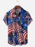Moisture-wicking Independence Day American Flag Art Chest Pocket Casual Shirt