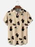Moisture-wicking Funny Bear Illustration Chest Pocket Casual Shirt