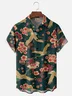 Moisture-wicking Red Crowned Crane Cherry Blossom Chest Pocket Casual Shirt