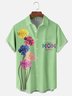 Moisture-wicking Mother's Day Carnation Chest Pocket Bowling Shirt