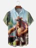 Moisture-wicking Funny Bigfoot BBQ Party Chest Pocket Hawaiian Shirt
