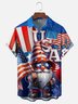 Moisture-wicking Independence Day American Flag Gnome Chest Pocket Casual Shirt