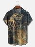 Moisture-wicking Octopus Ocean Retro Chest Pocket Casual Shirt