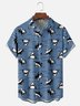 Moisture-wicking Ocean Shark Art Chest Pocket Hawaiian Shirt