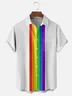 Moisture-wicking LGBT Rainbow Stripes Chest Pocket Casual Shirt