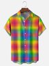Moisture-wicking Gradient Plaid Chest Pocket Casual Shirt