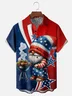 Moisture-wicking Independence Day Gnome Barbecue Chest Pocket Casual Shirt