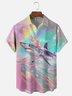 Moisture-wicking Shark Rider Cat Chest Pocket Hawaiian Shirt