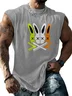 Mens Crewneck Tank Tops Rabbit Beach Sleeveless Shirt