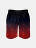 Men's Swim Trunks Hawaiian Tropical Gradient Palm Tree Beach Shorts with Pockets