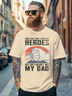 Men's Happy Father's Day Art Slogan Fitted T-shirts