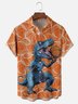Moisture-wicking Dinosaurs Playing Basketball Chest Pocket Hawaiian Shirt