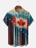 Moisture-wicking Canadian Flag Beach Airplane Art Chest Pocket Casual Shirt