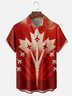Moisture-wicking Canadian Flag Airplane Maple Leaf Art Chest Pocket Casual Shirt