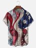 Moisture-wicking American Flag Abstract Art Independence Day Chest Pocket Casual Shirt