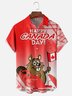 Moisture-wicking Canada Day Beaver Maple Leaf Flag Chest Pocket Casual Shirt