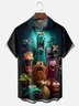 Moisture-wicking Big Eye Monster Funny Art Chest Pocket Hawaiian Shirt