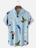 Moisture Wicking Parrot Toucan Chest Pocket Hawaiian Shirt
