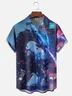 Moisture-wicking Cyberpunk Dragon Chest Pocket Casual Shirt