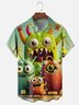 Moisture-wicking Big Eye Monster Funny Chest Pocket Hawaiian Shirt
