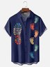 Moisture-wicking Father's Day Art Shoe Print Chest Pocket Bowling Shirt