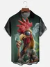Moisture-wicking Chicken on Vacation Chest Pocket Hawaiian Shirt