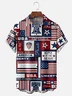 Moisture-wicking American Flag Art Stitching Chest Pocket Casual Shirt