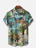 Moisture Wicking Dinosaur Chest Pocket Hawaiian Shirt