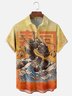 Moisture-wicking Dragon Sushi Wave Chest Pocket Casual Shirt