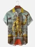 Moisture-wicking Trump Golden Body Art Fun Chest Pocket Hawaiian Shirt