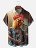 Moisture-wicking Chicken Music Rock Star Chest Pocket Casual Shirt